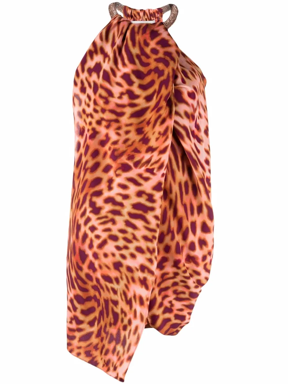 

Stella McCartney top con estampado de leopardo y cuello halter - Rosado