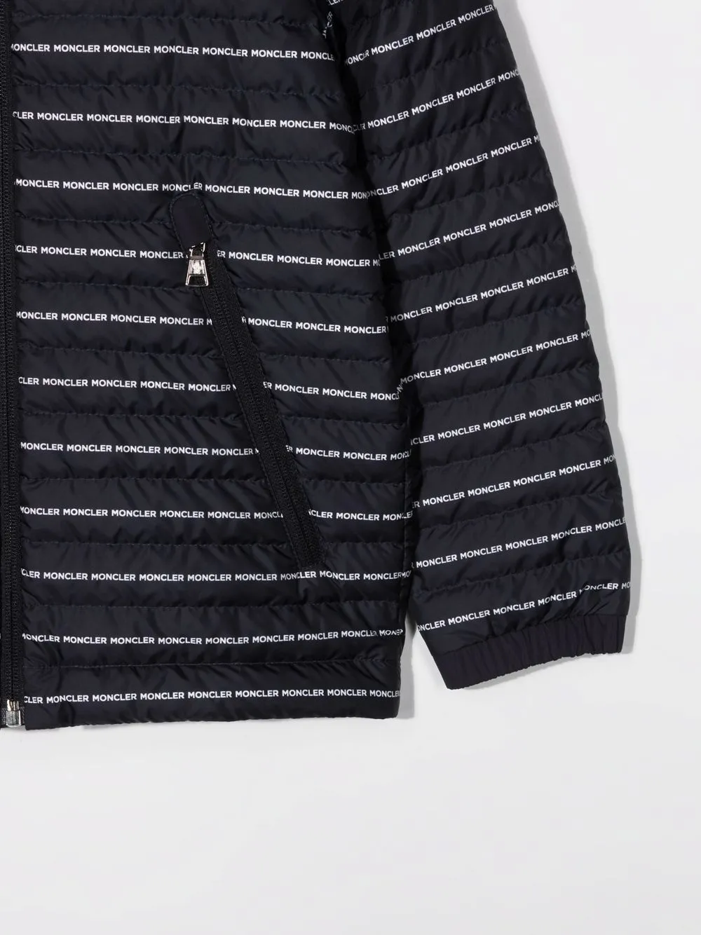  Moncler Enfant Kapuzenjacke Mit Logo Print   Blau 