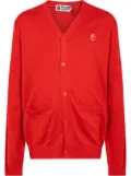 A BATHING APE® x Kid Cudi logo-patch cardigan - Red
