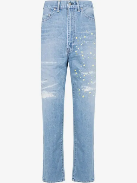 A BATHING APE® x Kid Cudi Damaged Denim straight-leg jeans