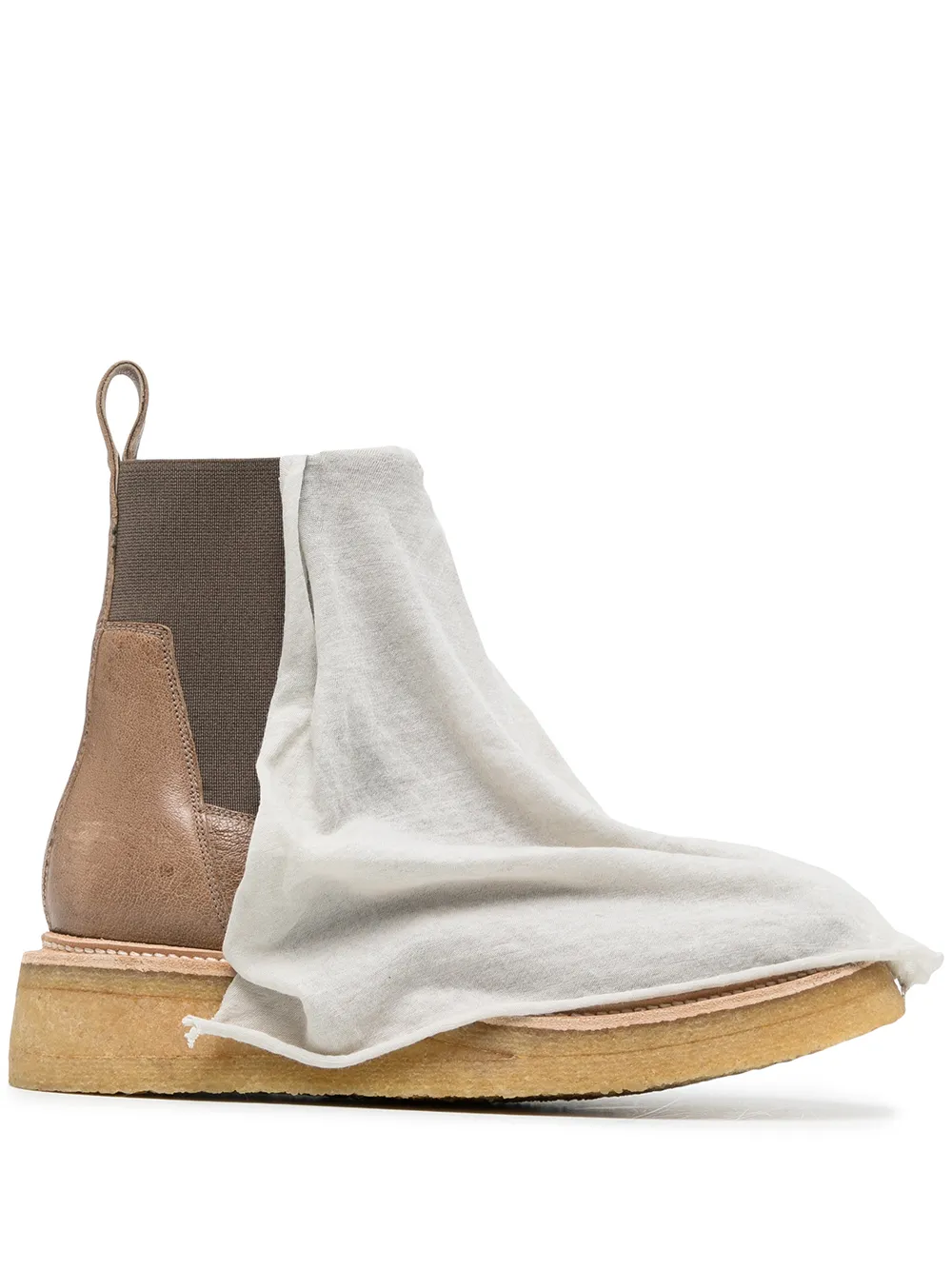 cloth-covered ankle boots