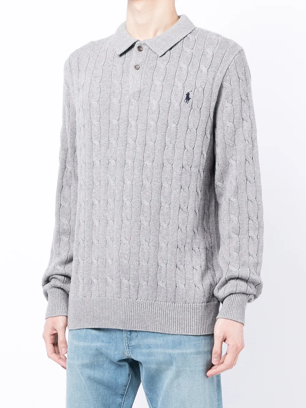 ralph lauren cable knit polo shirt
