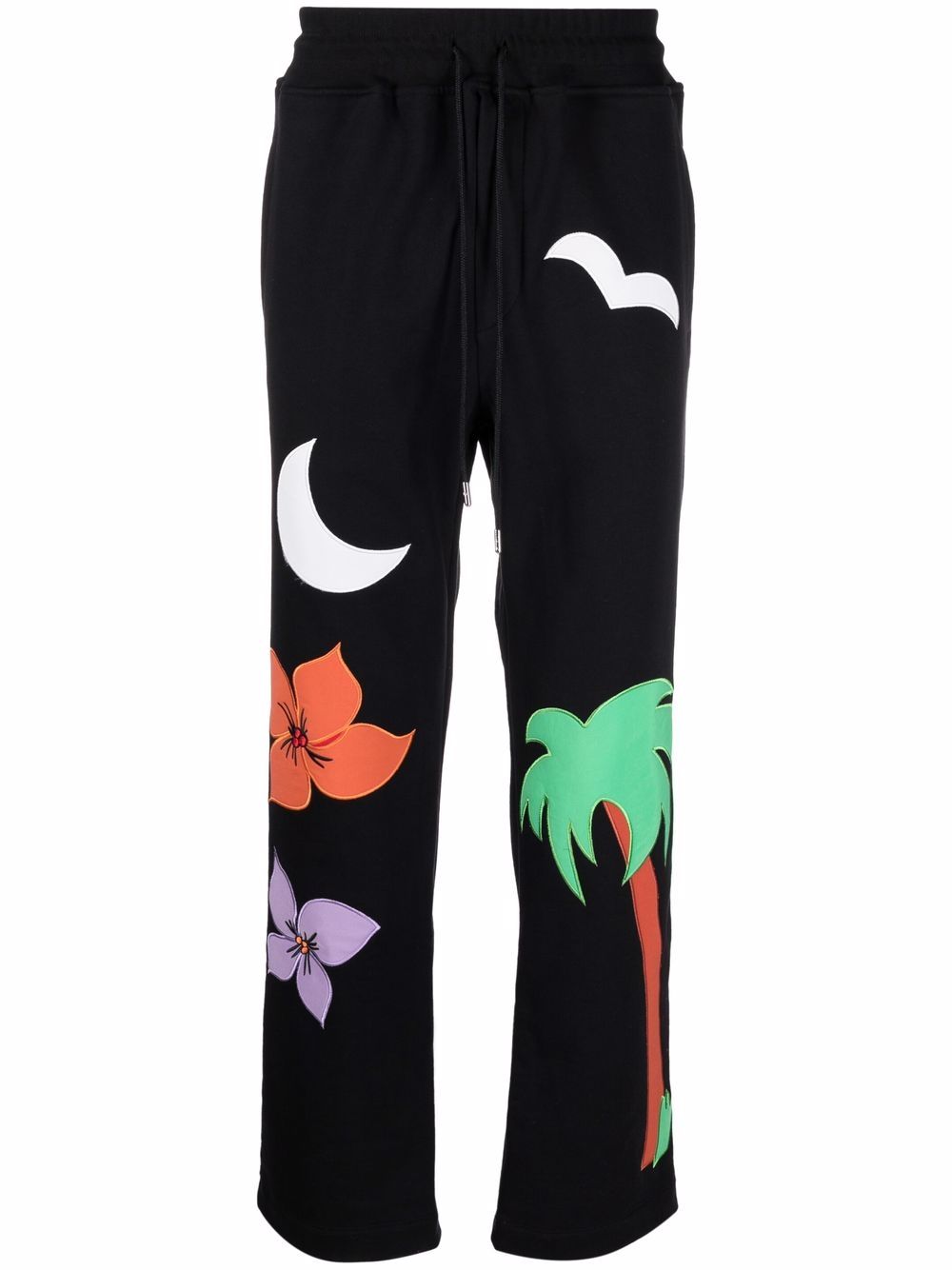 embroidered straight track pants