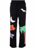 Just Don embroidered straight track pants - Black