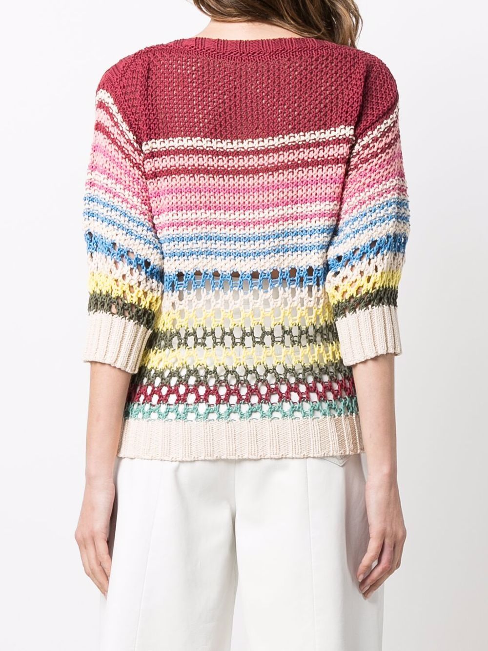 фото Red valentino stripe-pattern open-knit top