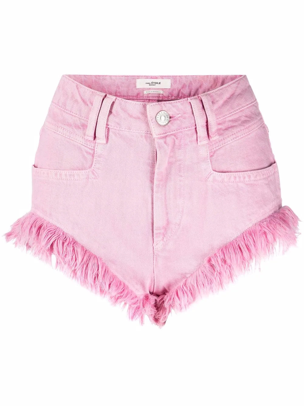 

Isabel Marant Étoile shorts de mezclilla con efecto envejecido - Rosado