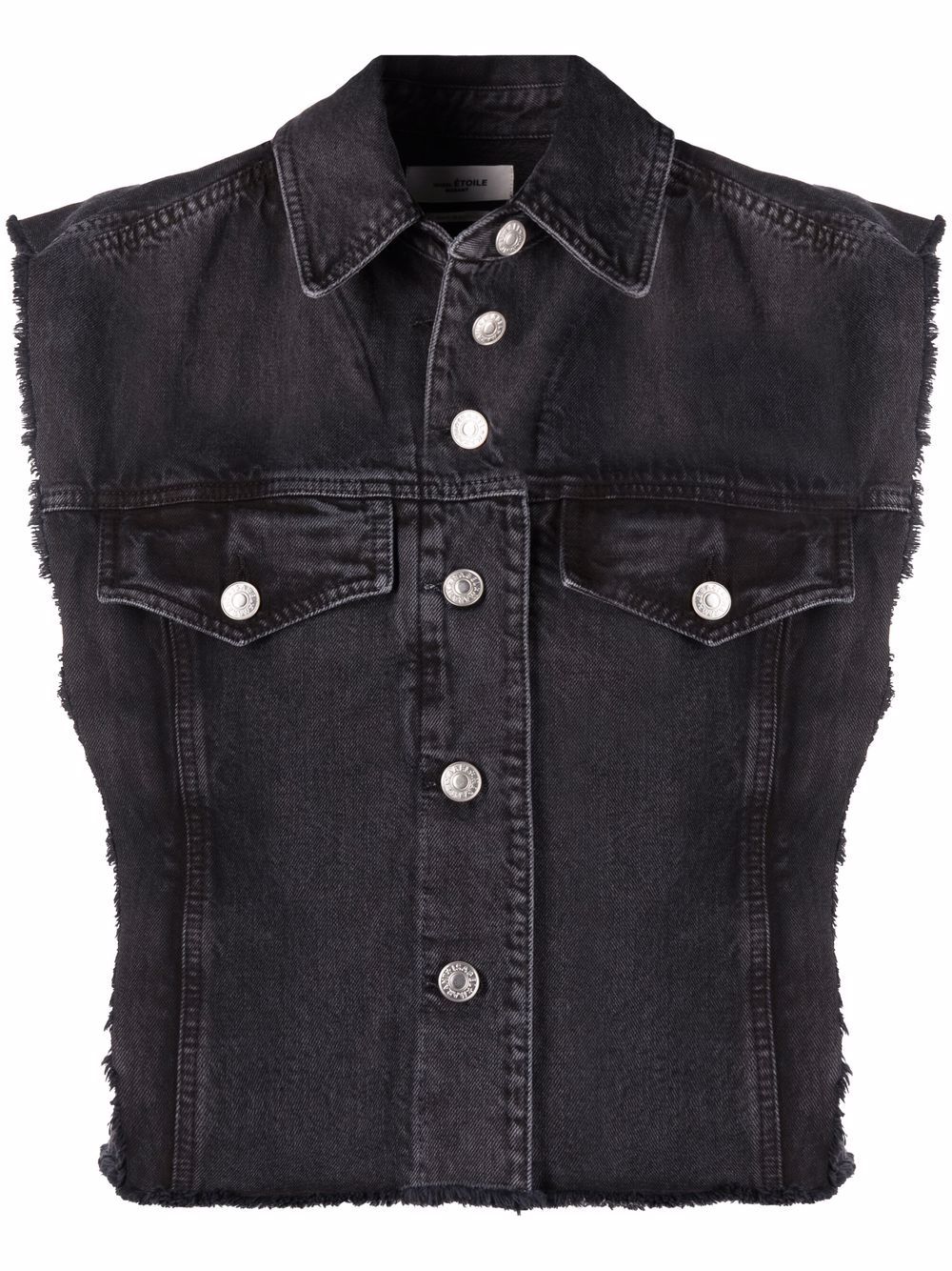 Isabel Marant Étoile Tyra Sleeveless Denim Jacket In Black | ModeSens