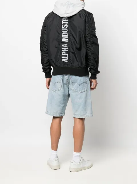 Alpha Industries logo print bomber jacket
