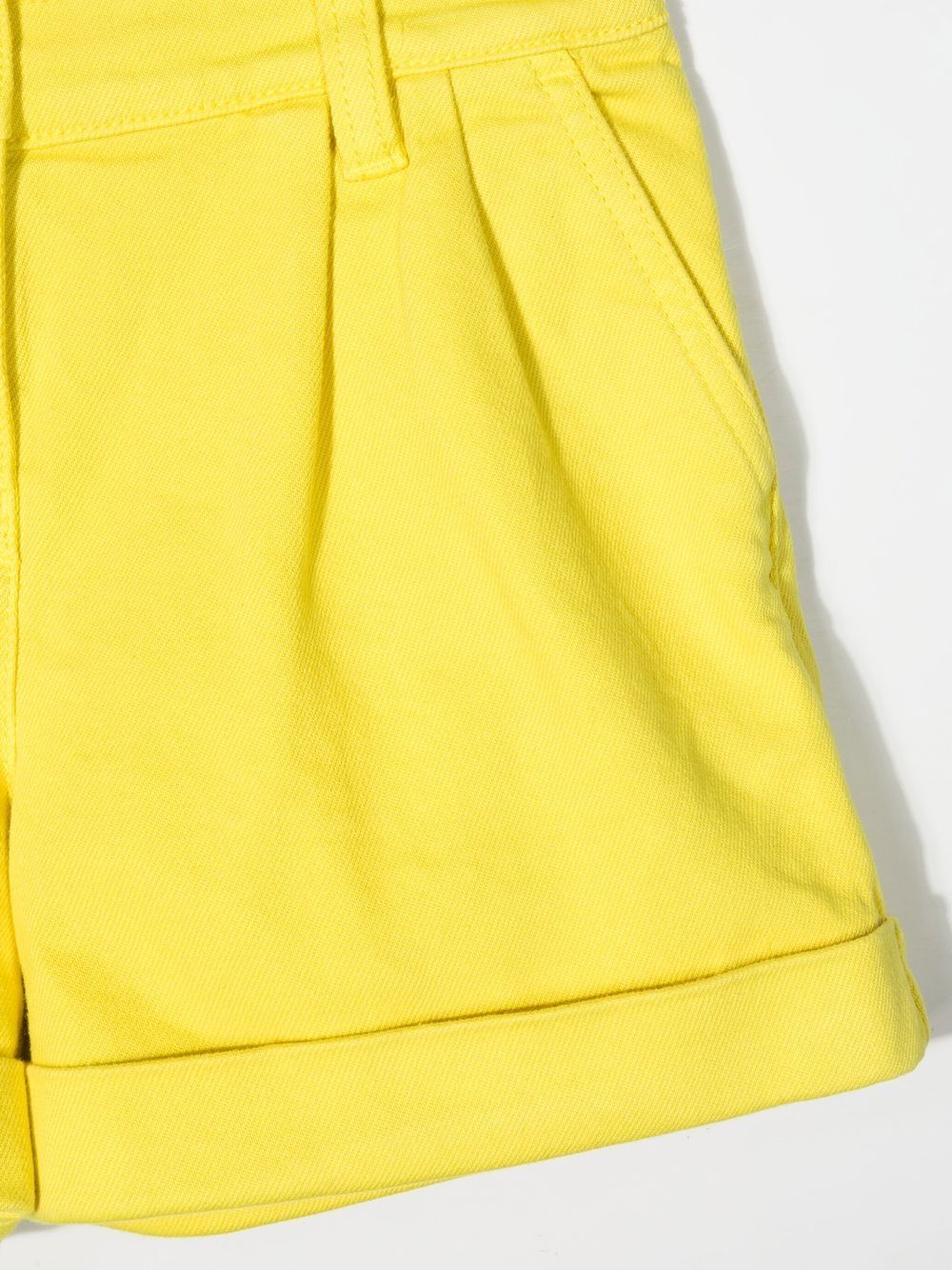 Shop P.a.r.o.s.h Cabare Pleat-detail Shorts In Yellow