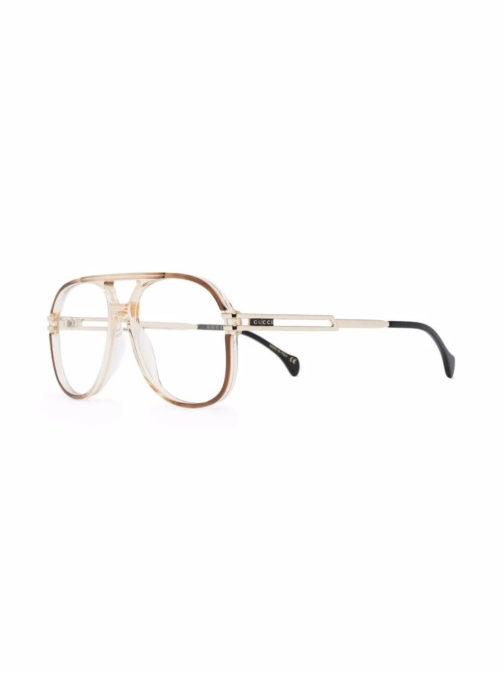 Gucci Eyewear Zonnebril met dubbele neusbrug - Beige