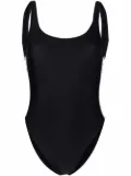 Chiara Ferragni logo-tape open-back one-piece - Black