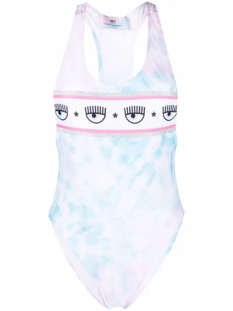 Chiara Ferragni tie-dye racer-back one-piece 