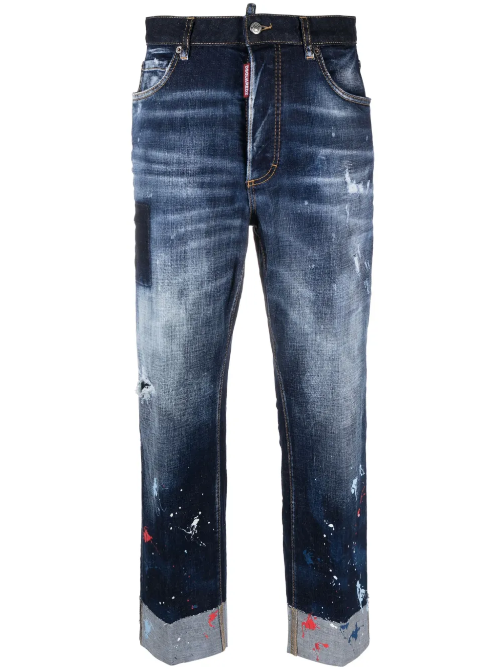 

Dsquared2 jeans rectos con salpicaduras de pintura - Azul