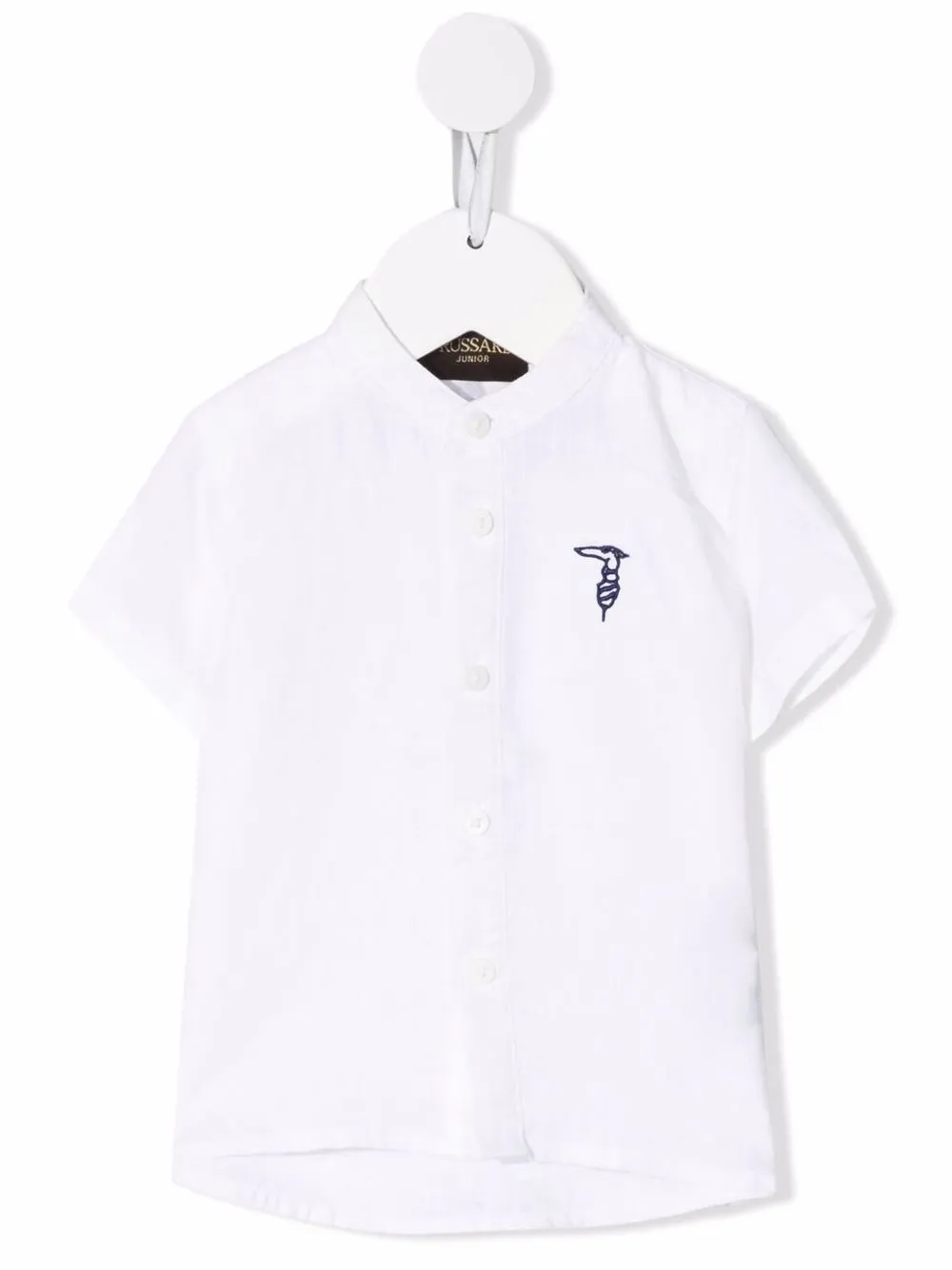 

TRUSSARDI JUNIOR camisa manga corta con logo bordado - Blanco
