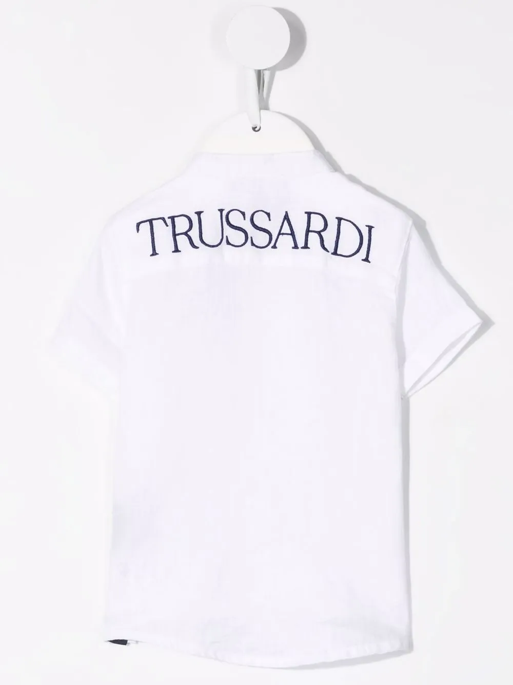 фото Trussardi junior льняная рубашка с вышитым логотипом