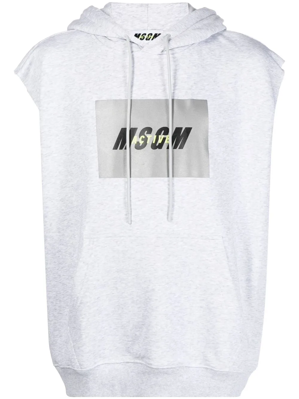 

MSGM hoodie sin mangas con logo estampado - Gris