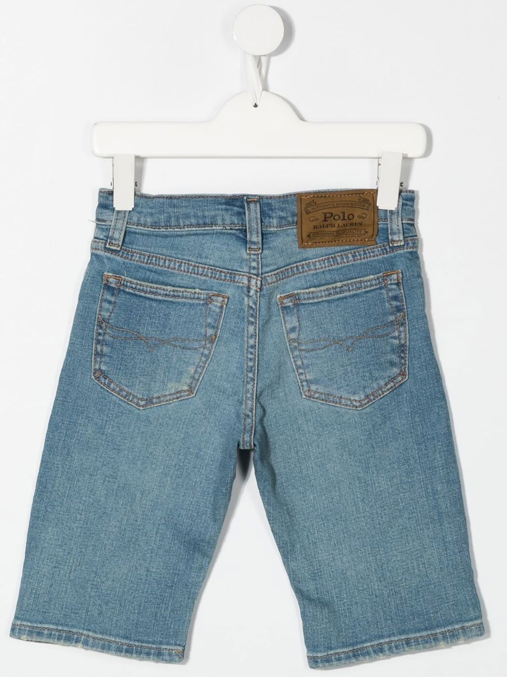 Ralph Lauren Kids Spijkershorts met gewassen-effect - Blauw