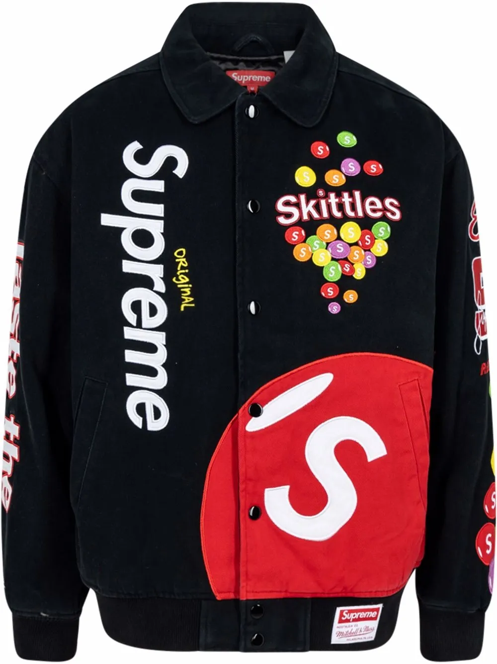 Buy Supreme x Skittles x Mitchell & Ness Varsity Jacket 'Black' - FW21J30  BLACK