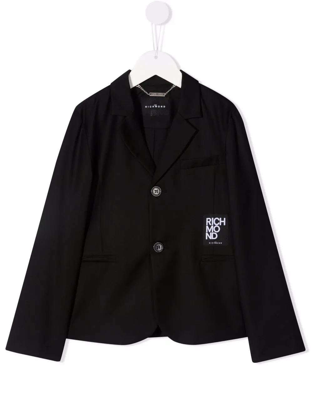 

John Richmond Junior blazer con parche del logo - Negro