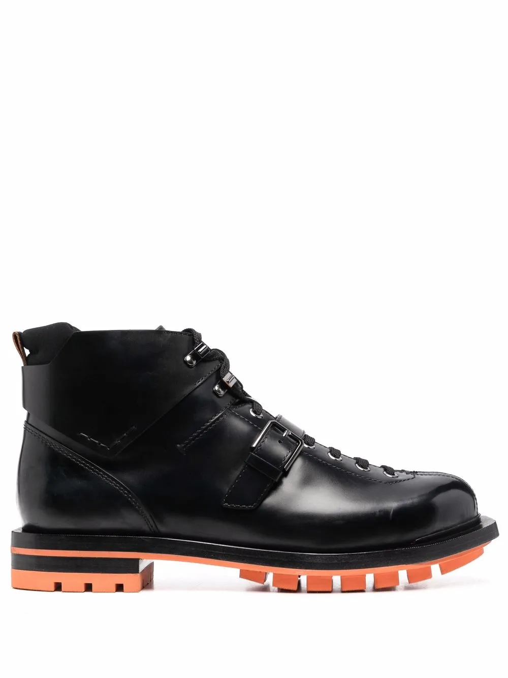 

Santoni botas con agujetas y suela dentada - Negro