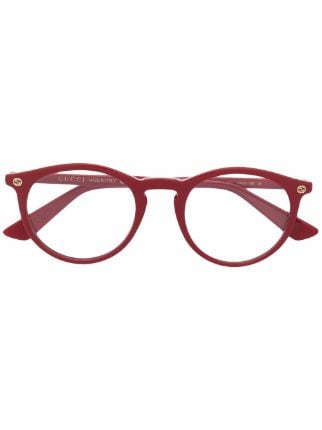 Gucci red outlet frame glasses