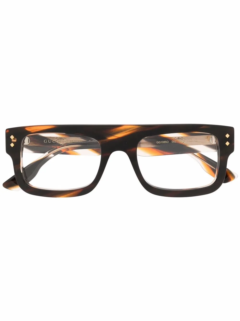 

Gucci Eyewear square-frame marbled glasses - Brown