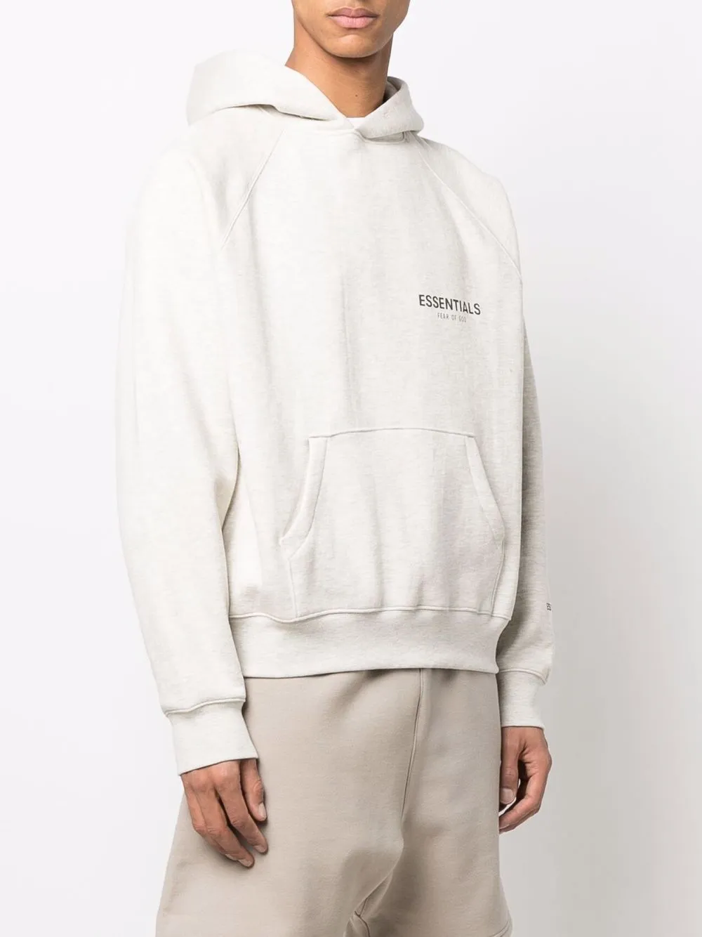  Fear Of God Essentials Hoodie Mit Logo Print   Nude 
