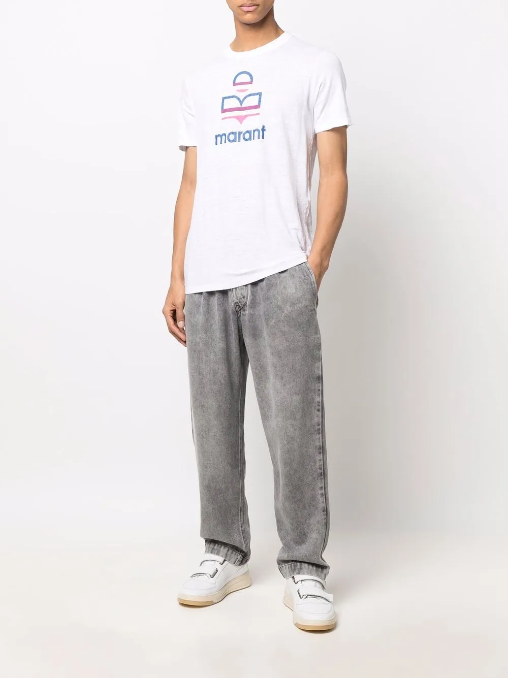 MARANT T-shirt met logoprint - Wit