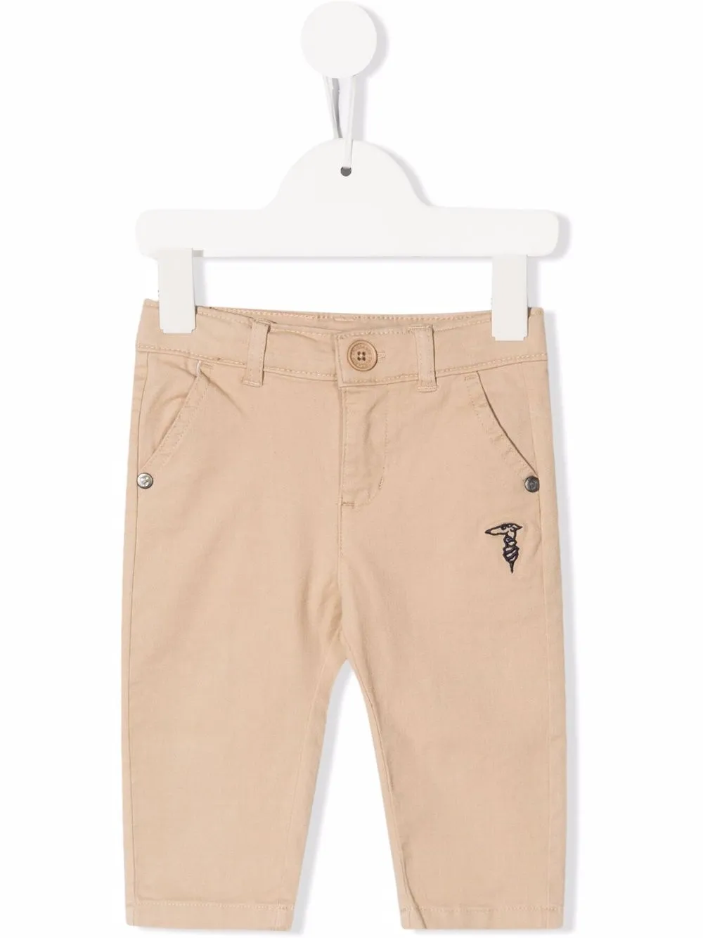 

TRUSSARDI JUNIOR pantalones chino con logo bordado - Neutro