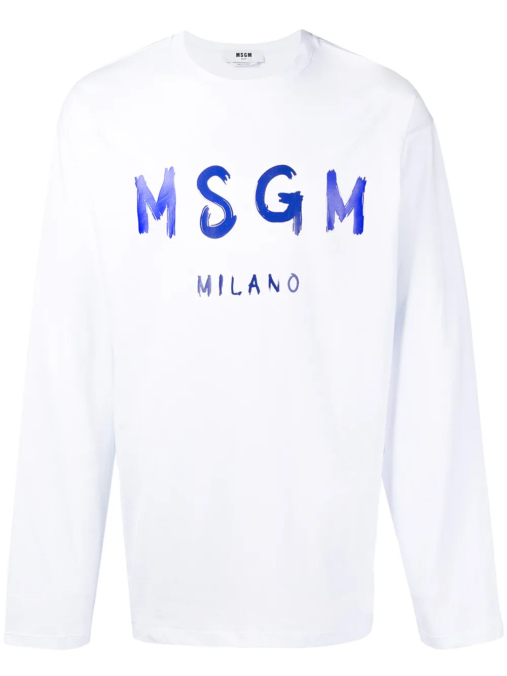 

MSGM logo-print long-sleeve T-shirt - White