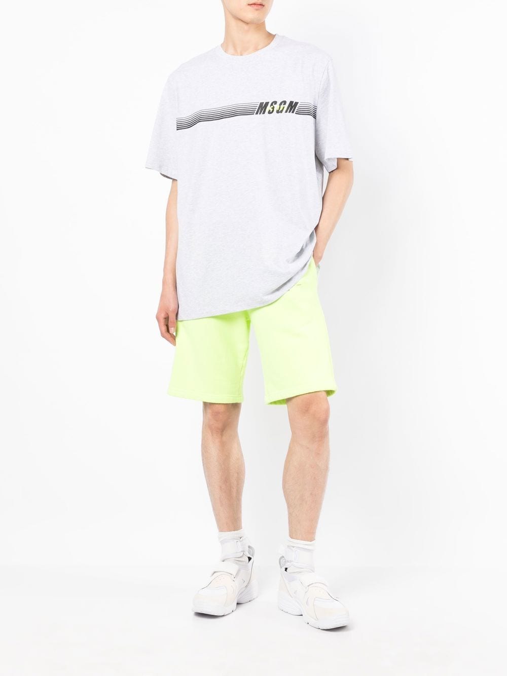 MSGM Gestreept T-shirt - Grijs