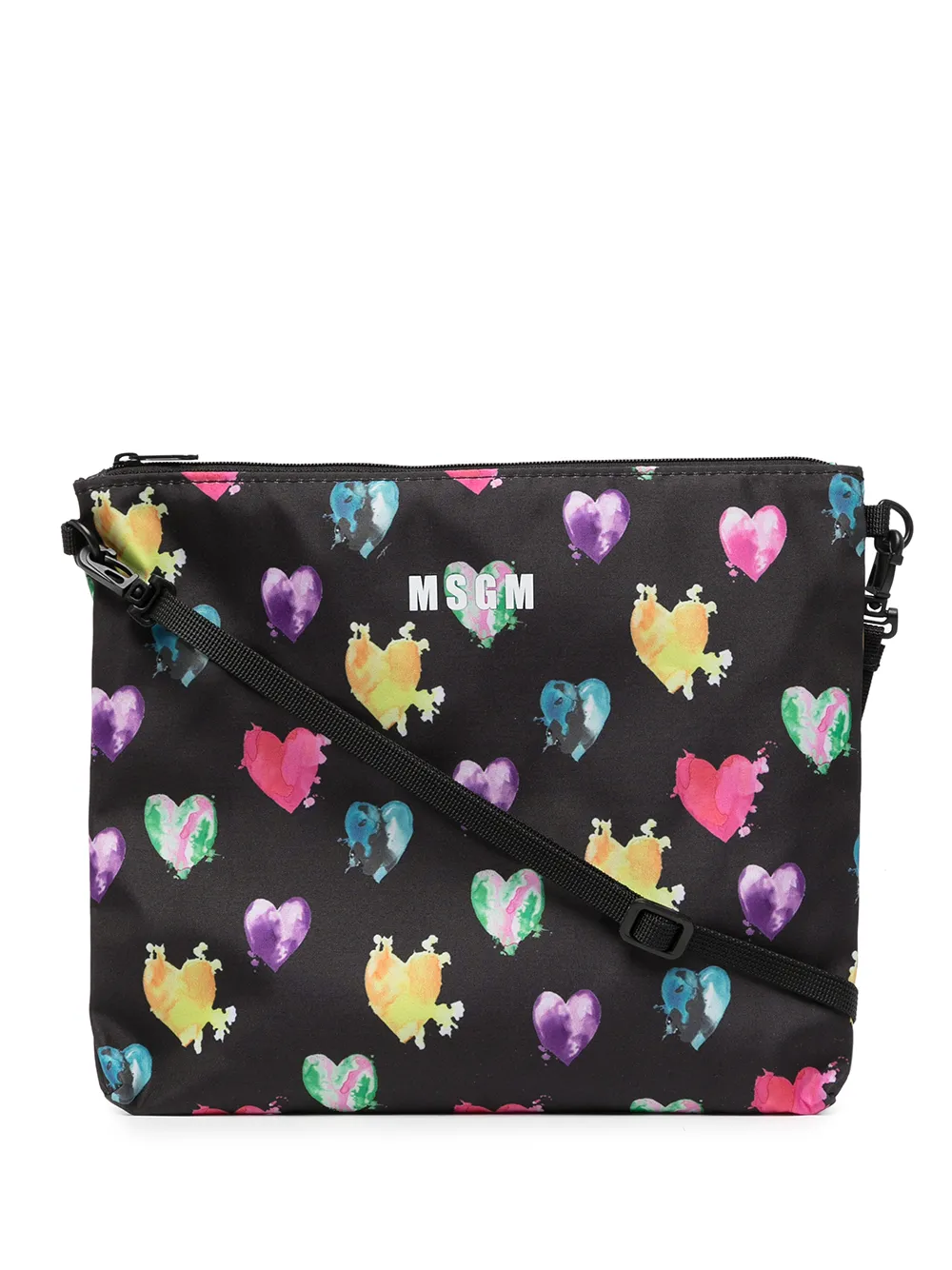 

MSGM bolsa crossbody con motivo de corazón - Negro