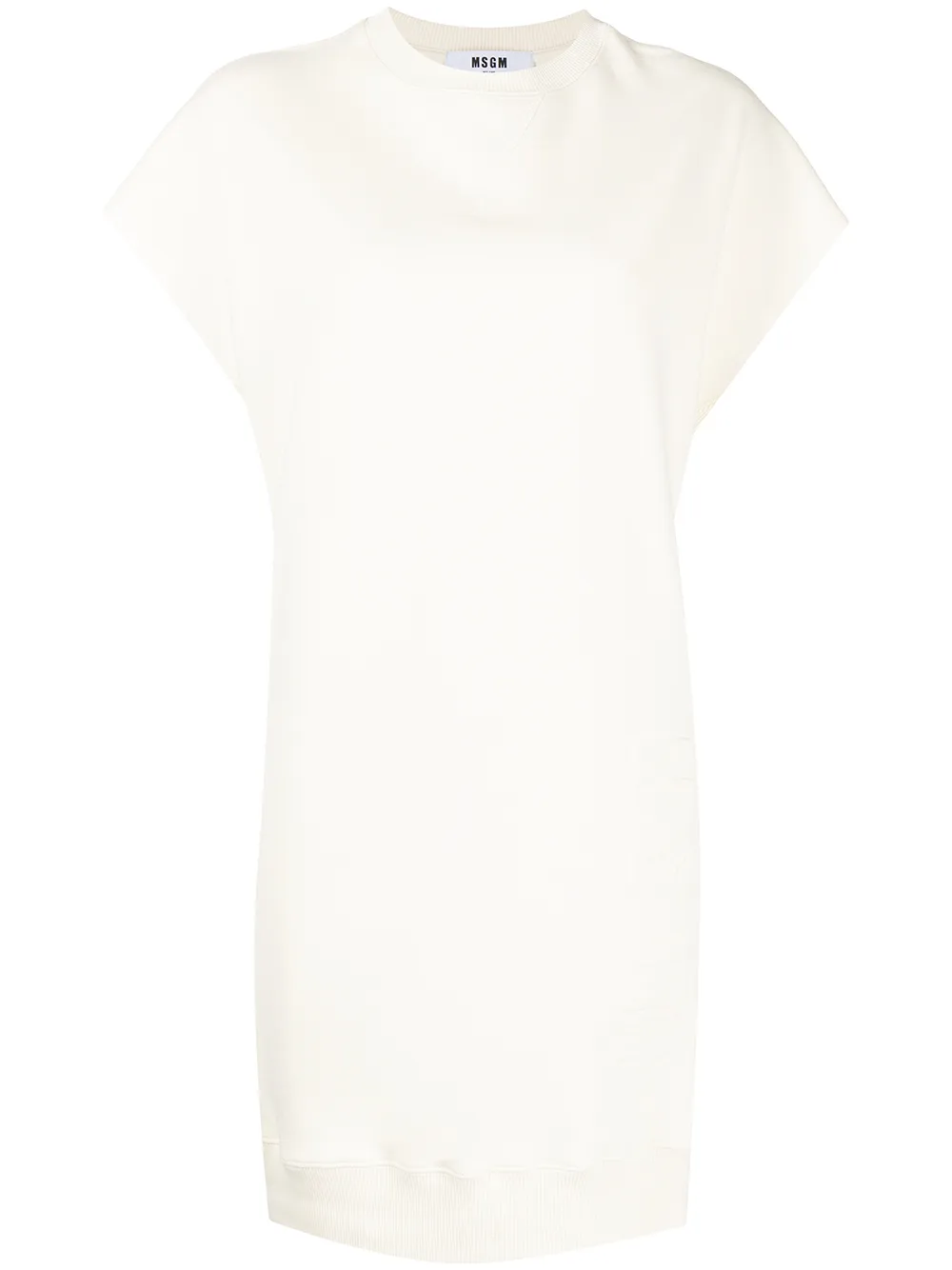 

MSGM vestido estilo playera con logo en relieve - Blanco