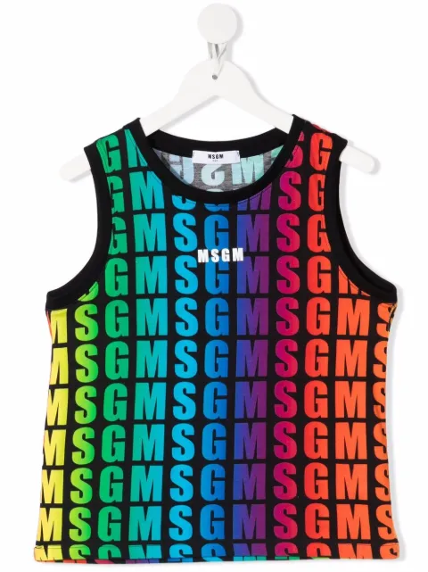 MSGM Kids top con logo estampado