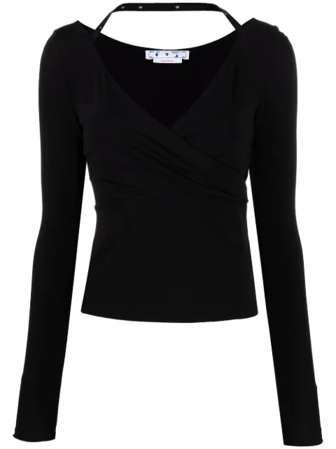 Off-White V-neck long-sleeve top