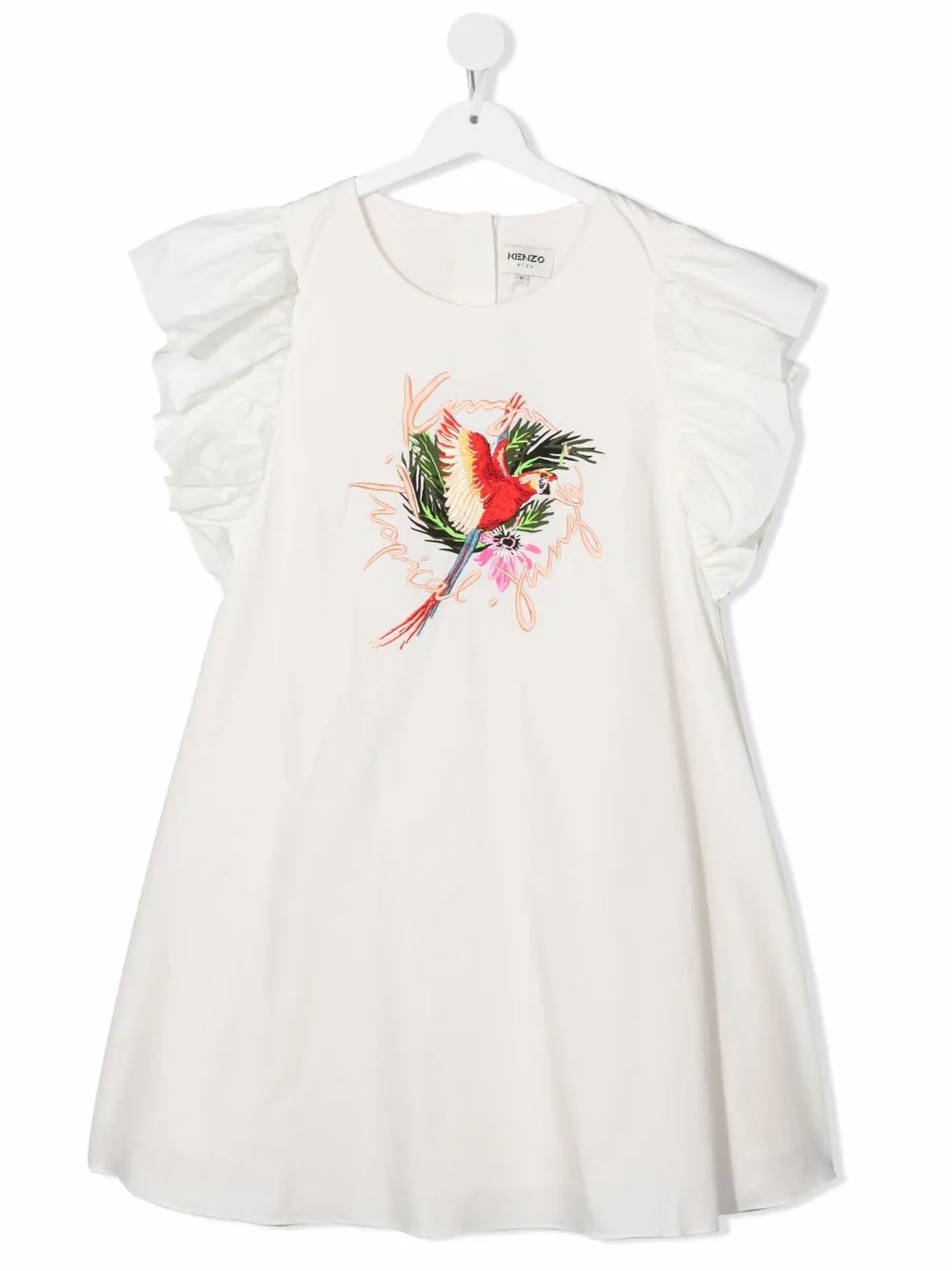 

Kenzo Kids TEEN embroidered cotton dress - Neutrals