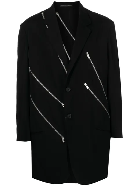 Yohji Yamamoto zip-detail single-breasted blazer