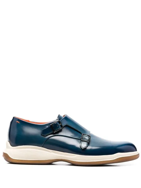 Santoni double-buckle monk shoes