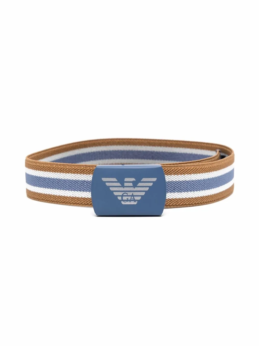 

Emporio Armani Kids cinturón a rayas con hebilla - Azul