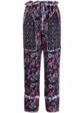 MARANT ÉTOILE mix-print straight-leg ankle trousers - Blue