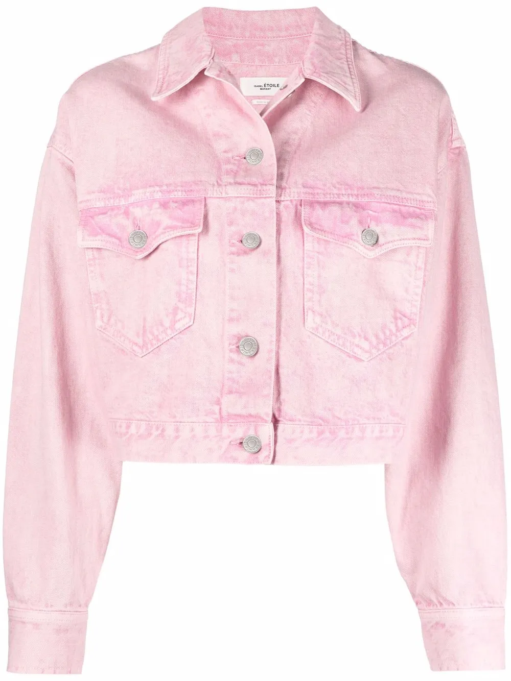 

Isabel Marant Étoile cropped denim button-front jacket - Pink