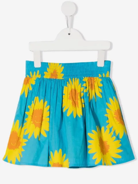 Stella McCartney Kids falda con girasoles estampados