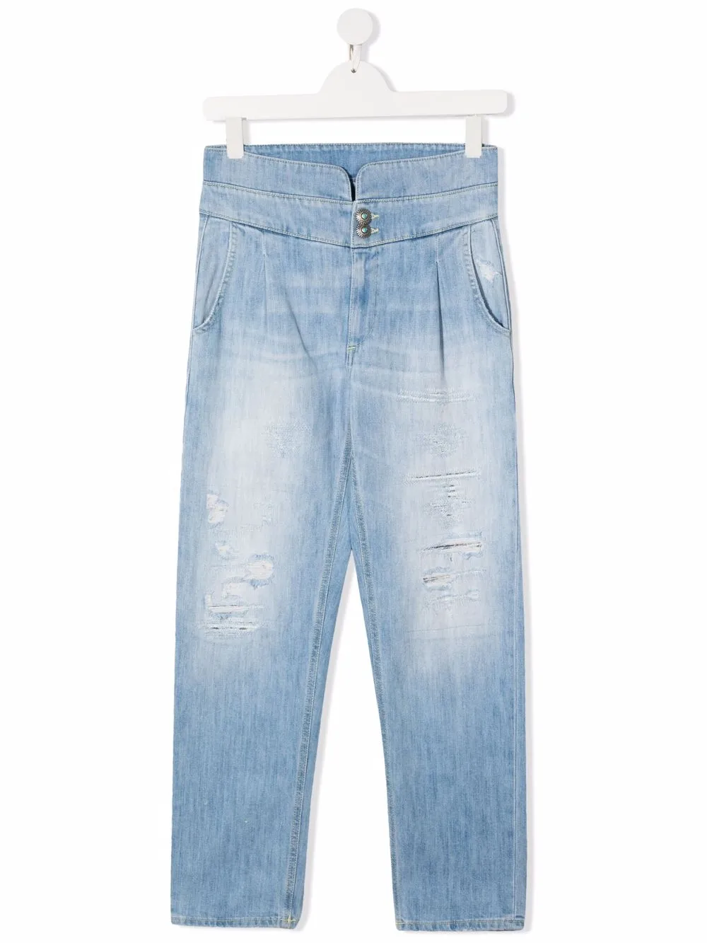 

DONDUP KIDS jeans rectos con tiro medio - Azul