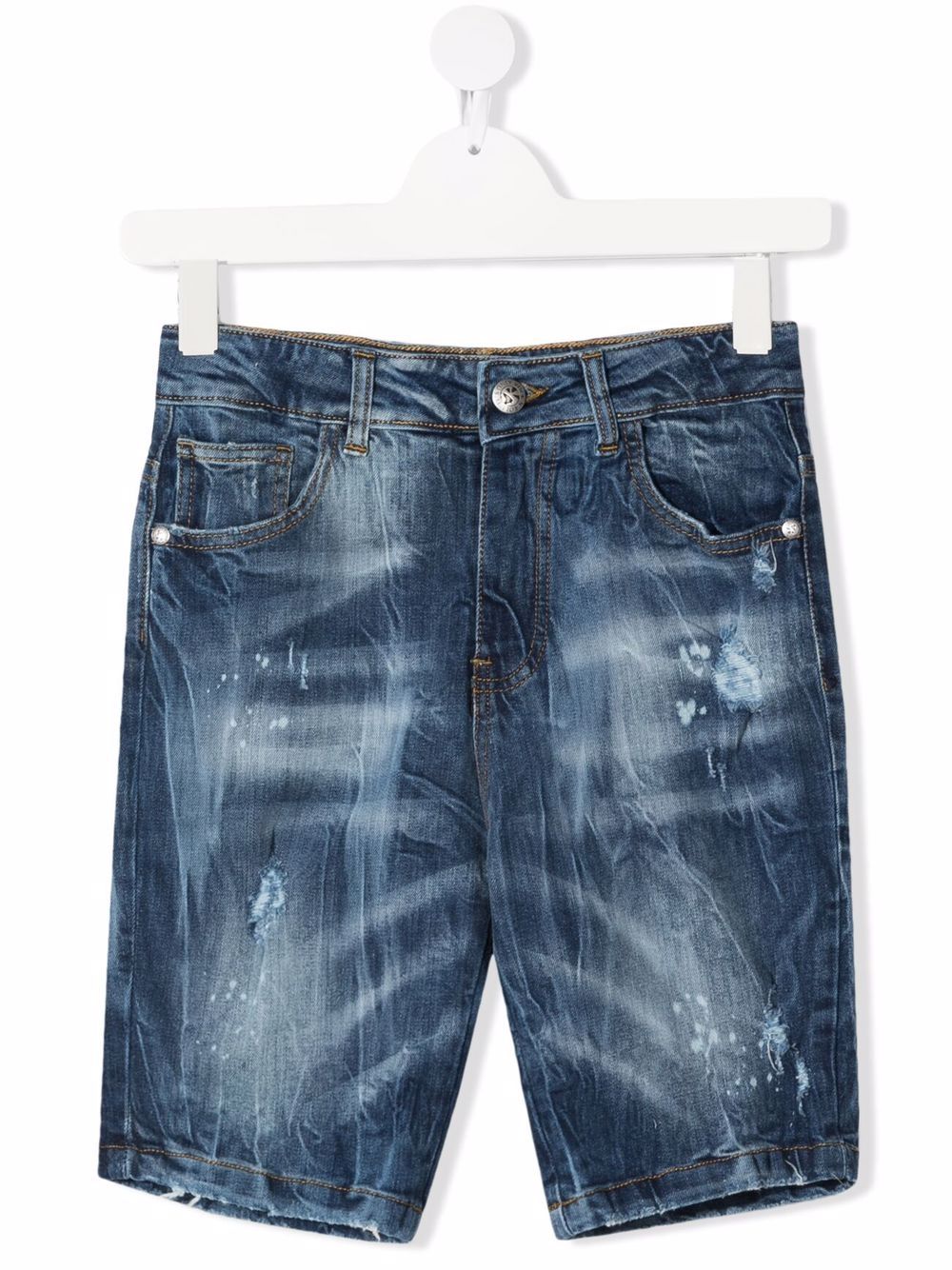 фото John richmond junior джинсовые шорты с эффектом потертости