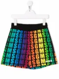 MSGM Kids rainbow logo-print shorts - Black