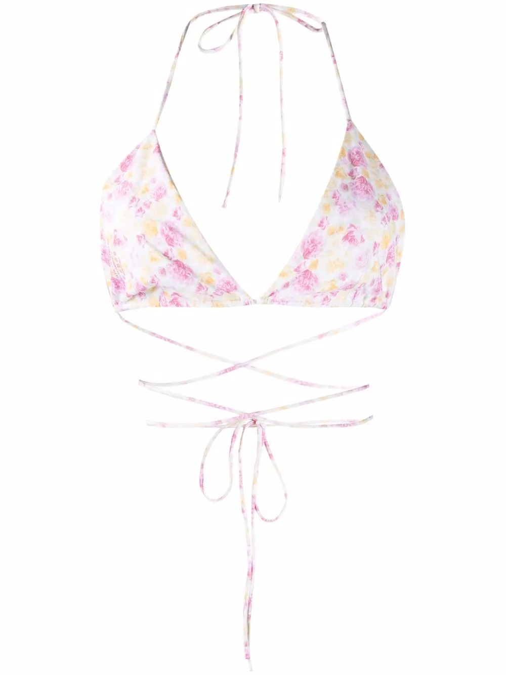 

Magda Butrym top de bikini con estampado floral - Blanco