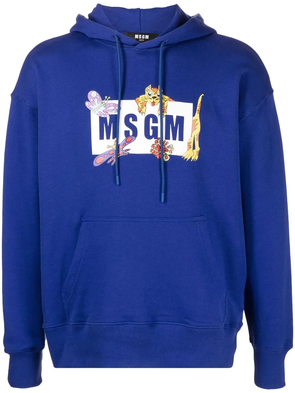 

MSGM logo print hoodie - Blue