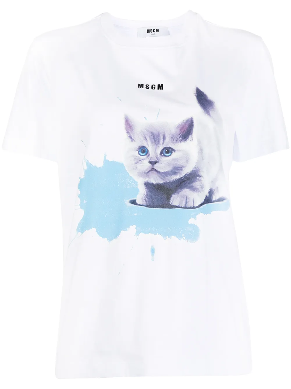 

MSGM playera con gato estampado - Blanco