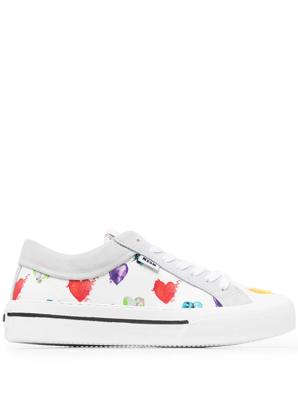 

MSGM tenis con corazones estampados - Blanco