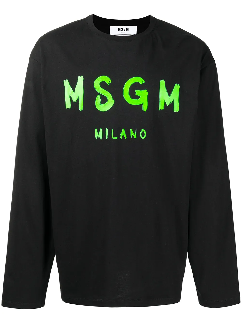 

MSGM playera manga larga con logo estampado - Negro